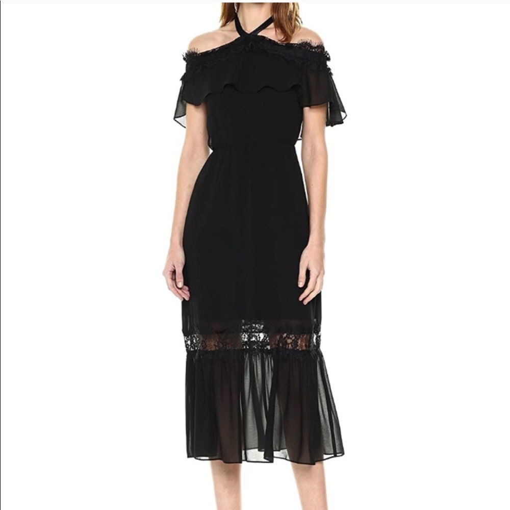 NWT Nanette Lepore halter cold shoulder dress - Picture 1 of 8